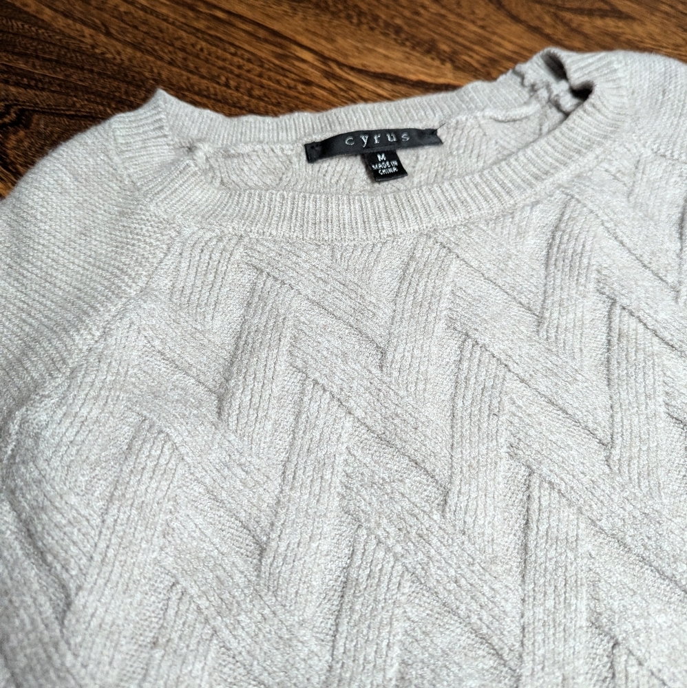 Basketweave Knit Sweater